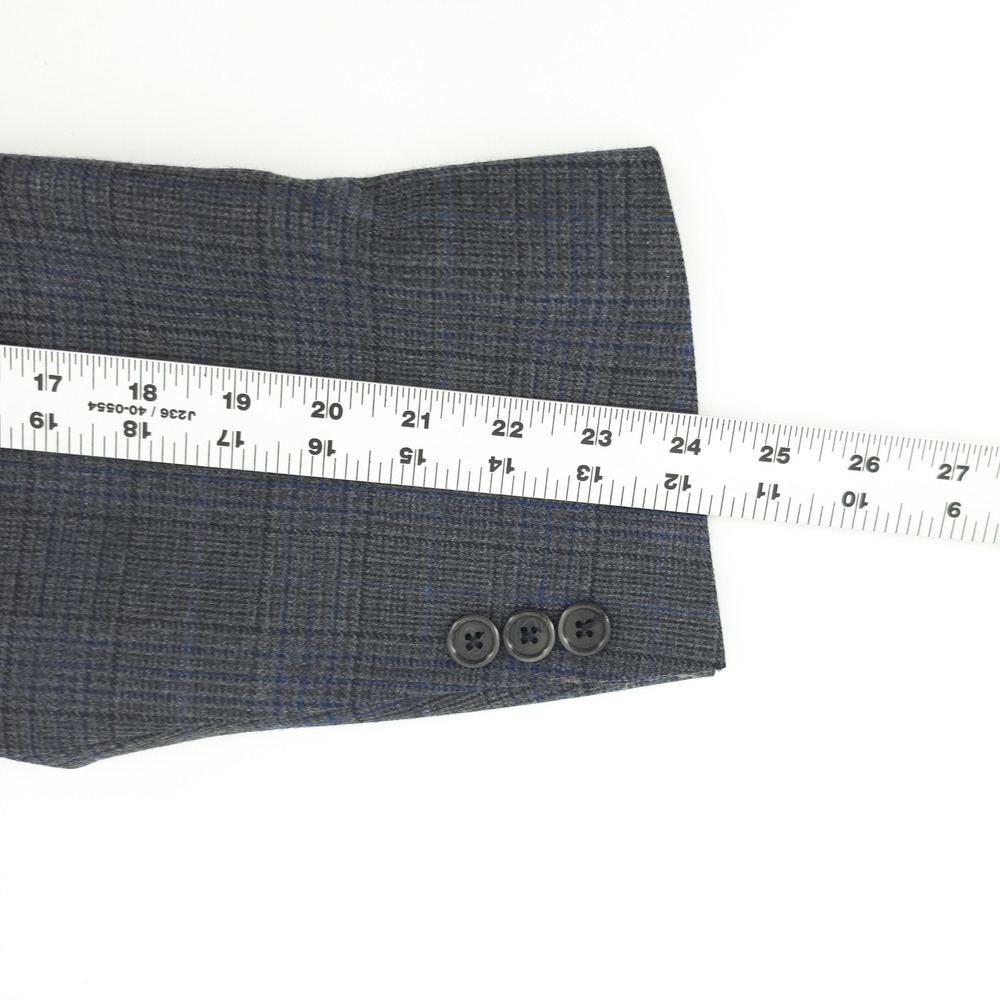 Brooks Brothers Men Sport Coat 100% Wool Grey Blue Glen Plaid 42R Madison Blazer - Picture 16 of 16